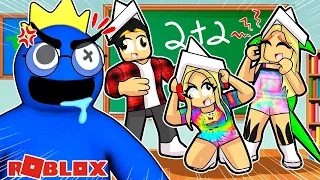 PROFESSOR BLUE BABÃO FICOU BRAVO na Escola dos Rainbow Friends! - Escape Roblox