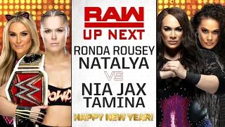 Ronda Rousey & Natalya Vs Nia Jax & Tamina - WWE Raw 31/12/2018 (En Español)