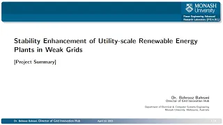 Webinar: Stability Enhancement of Utility-scale Renewable Energy Plants in Weak Grids