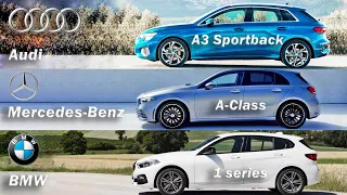 2020 Audi A3 Sportback vs BMW 1 series vs Mercedes A-Class, A-class vs 1 series vs A3 - best hatch