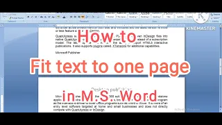 How to make all text fit on one page in Word?