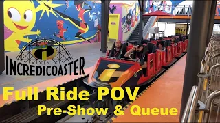 The Incredicoaster, PIXAR Pier at Disney California Adventure (Full Queue, Pre-Show, Ride POV)