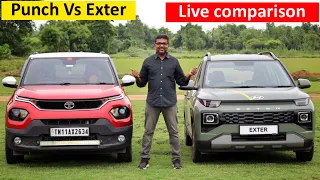 Exter Vs Punch - Back to Back live comparison | Pros & Cons of both explained | Which one to buy?