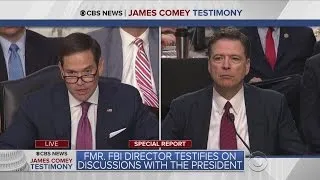 Rubio Questions Comey About Trump Conversation, Press Leaks