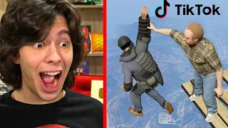 OS MOMENTOS MAIS INCRÍVEIS DO GTA 5 NO TIK TOK! (React)