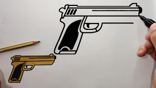 HOW TO DRAW DESERT EAGLE - STEP BY STEP | DRAWING A PISTOL TUTORIAL