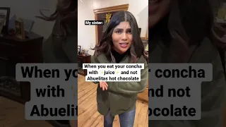 When you eat your concha with ✨juice✨ and not Abuelitas hot chocolate #mexican #comedy #memes