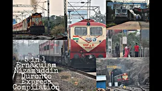 5 in 1 Compilation of Ernakulam Jn Hazrat Nizamuddin Duronto Express | Indian Railways