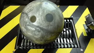 What's inside Bowling Ball? Shredding Machine Crushing: Bowling Ball Destruction
