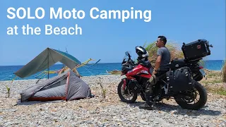 Solo Moto Camping at a Rocky Beach with my Triumph Tiger 900 GT [a Silent Vlog] - Lobo, Batangas