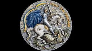 Срібна монета 5oz Боротьба За Свободу 10 доларів 2023 Ніуе (Fight for Freedom 5oz silver coin Niue)