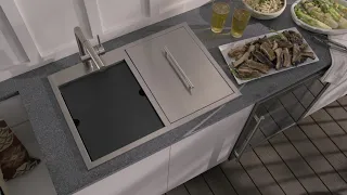 Ruvati Outdoor BBQ Workstation Sink and Ice Chest