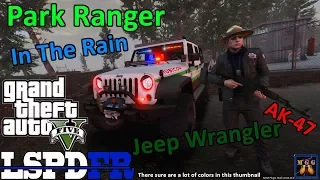 ELS Jeep Wrangler Park Ranger Patrol in a Rain Storm GTA 5 LSPDFR Episode 183