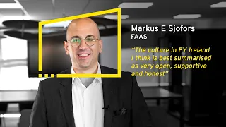 The culture in EY Ireland is best summarised as very open, supportive and honest - Markus' story