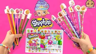 Shopkins Doodling Fun Art Color Book, Coloring Pencils, Erasers Set Unboxing Video Cookieswirlc