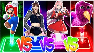 BLACKPINK LISA VS ZERO TWO DANCE VS MARIO VS OPILA BIRD | Tiles Hop EDM Rush