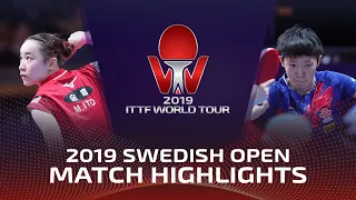 Wang Manyu  vs Mima Ito | 2019 ITTF Swedish Open Highlights (1/4)