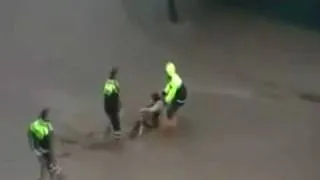 Lady Walking in Flood Fail
