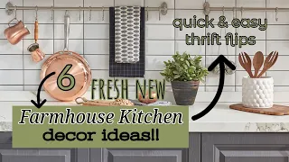 🐄FRESH NEW FARMHOUSE KITCHEN THRIFT DECOR FLIPS!!~6 Quick and Easy Makeovers~Kitchen Decor Ideas