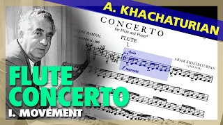 🎼KHACHATURIAN - FLUTE Concerto [1. Mvt.] - [Sheet Music Scrolling]