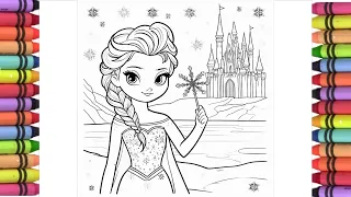 How to draw Elsa from Frozen, Elsa Disney princess drawing, Frozen movie colouring pages, Elsa Anna