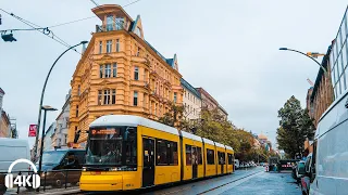 Walking in the rain Berlin, September 2020 [4K] ASMR Binaural 3D Sounds, from Checkpoint Charlie