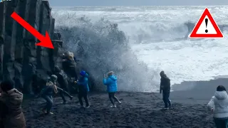 People Got to Close Despite Red Warnings ! Deadly Sneaker Wave Hits Tourists! May, 2023