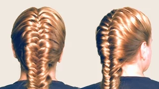 Плетение Колоска или Косы Рыбий Хвост Обучение | French Fishtail Braid Hairstyles for Medium Hair