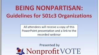 Being Nonpartisan: Guidelines for 501(c)(3) Nonprofits