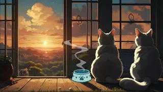 Catwo Lofi's Sunset Serenity 4 😸| Cats & Calm Beats for Study and Relaxation