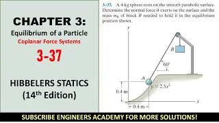 3-37 | Chapter 3: Equilibrium of a Particle | Hibbeler Statics 14th ed | Engineers Academy