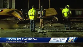 Second water main break on Riverside Drive causes added worry for displaced neighbors