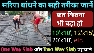 10'x10' फिट के छत मे सरिया बांधने का सही तरीका, slab reinforcement details,Two way slab steel design