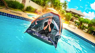 FIZ ACAMPAMENTO NA PISCINA DE CASA E DEU RUIM