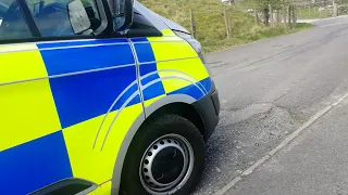 Key workers out in lockdown doing their bit... North yorkshire police road safety van