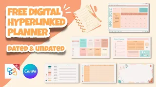 Digital Planning | Dated & Undated Hyperlinked Template for Free | April | Canva + Xodo Tutorial