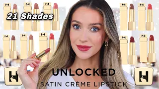 NEW HOURGLASS UNLOCKED SATIN CREME LIPSTICK SWATCHES & REVIEW