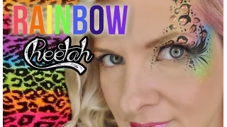 Rainbow Cheetah / Leopard / Lisa Frank Inspired Face Painting Makeup Tutorial Teen Tween