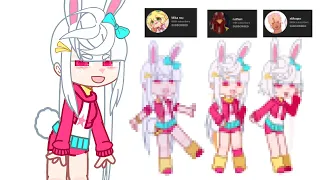 my oc in different gachatubers style!!