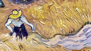 Wheat Fields with Reaper Van Gogh oil painting reproduction