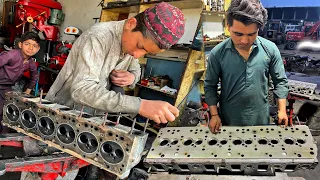 How to 12 cylinder Head Repair || How to repair and Resurfacing of Head / What a brilliant work
