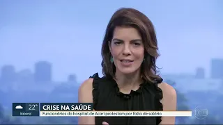 RJTV 1ª edição (TV Globo): crise na saúde no município do Rio continua