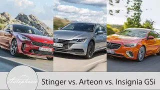 Vergleich: Kia Stinger vs. Opel Insignia GSi vs. VW Arteon / Pro und Contra Talk - Autophorie