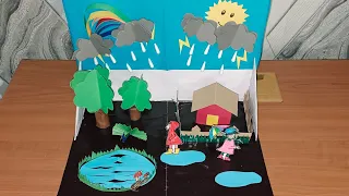 3d rainy season model | how to make rainy season project | rainy season craft | school project