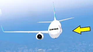 Airplane Emergency Landing With One Wing In GTA 5 (Plane Crash Into Crane)