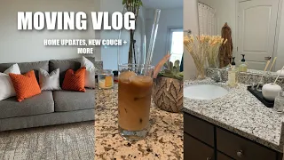 MOVING VLOG FINALLY GETTING MY NEW COUCH, DECORATING MY HOME MAKING ICED COFFEE, ORGANIZING + MORE