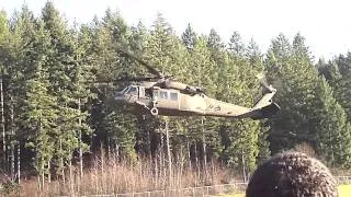 UH-60 Blackhawk lands at Emerlad Ridge High