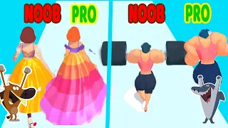 Perfect Level #42 NOOB VS PRO VS HACKER in Hover Skirt, Weight Runner 3D - android ios Zig vs Sharko