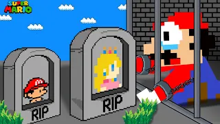 Mario R.I.P Peach and Baby in Prison Escape, Sorry Family...Please Comeback | Game Animation