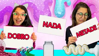 DESAFIO DO SLIME COM DOBRO, METADE OU NADA | Luluca